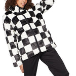 (WMNS) Vans Grid Pattern Stand Collar Jacket Black White Colorblock Blackwhitemulti-Color VN0A5LJ5705