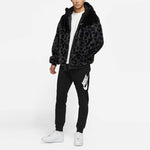 Nike Sportswear Windrunner Drawstring Fleece Stay Warm Leopard print Hooded Jacket Black DH6683-011