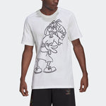 adidas originals x isney Crossover Cartoon Printing Casual Breathable Stripe Pattern Sports Short Sleeve White HC0646