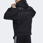adidas Athleisure Casual Sports Breathable hooded Zipper Jacket Black GT6355