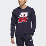 adidas neo M Fav Sw Printing Athleisure Casual Sports Round Neck Pullover Blue GP5887
