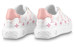(WMNS) LOUIS VUITTON Time Out Sneakers 'White with Pink Monogram' 1AAEG2