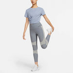 (WMNS) Nike One Luxe Twist Logo Breathable Round Neck T-shirt Blue DD4922-493