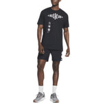Nike Dri-FIT Pattern Printing Quick Dry Breathable Knit Round Neck Short Sleeve Black DM5436-010
