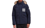 adidas DOWN PUFFA 3STR Outdoor hooded down Jacket Blue GE9928