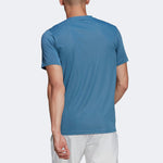 Men's adidas Casual Breathable Solid Color Tennis Sports Short Sleeve Blue T-Shirt HB8033