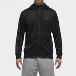 Men's adidas Sports Stylish Hooded Knit Jacket Black DN1420