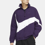 Nike Big Swoosh Sportswear Full Cardigan Woven Stand Collar Jacket For Men Purple AR3133-525