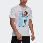 adidas Messi Icon T M Soccer/Football Casual Sports Short Sleeve White HA5451