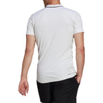 adidas Gameset Solid Color Logo Micro Mark Tennis Sports Short Sleeve Polo Shirt White HB9135