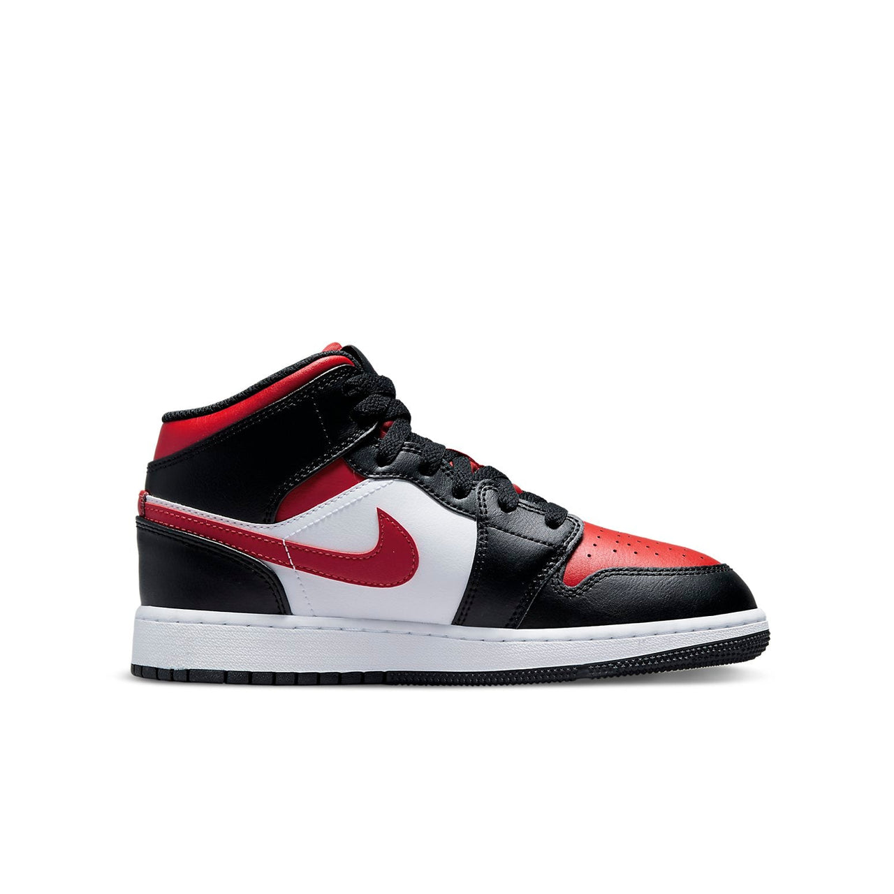 (GS) Air Jordan 1 Mid 'Black Fire Red' 554725-079