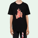 Off-White Virgil Abloh Black Diag Fire Short Sleeve OMAA032S181850781088