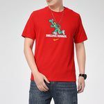 Nike Dri-FIT Tortoise Printing Quick Dry Sports Round Neck Short Sleeve Large Red CZ9830-657