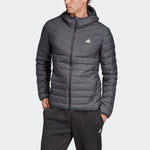 adidas Varilite 3s H J Stay Warm Outdoor logo hooded down Jacket Black DZ1420