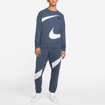 Men's Nike Swoosh Ft Crew Large Logo Printing Knit Round Neck Pullover Blue DD6097-437