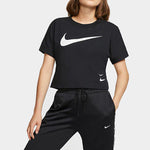 (WMNS) Nike Sportswear Swoosh Logo Casual Short T-Shirt 'Black' CJ3765-010