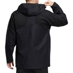 adidas Solid Color hooded Zipper Jacket Black HE7401
