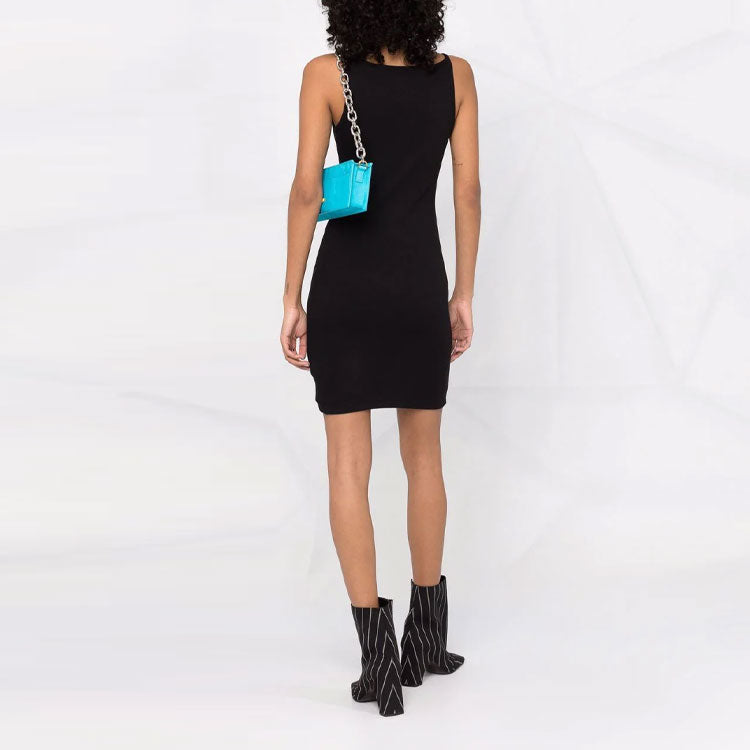 (WMNS) Off-White Off-Stamp Ribbed Dress 'Black' OWDB304C99JER0011001
