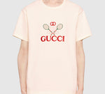 Gucci Men's Tennis Printed Oversized Retro Short Sleeve White 548334-XJBLE-7136
