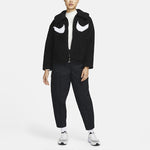 (WMNS) Nike Logo Printing Solid Color Athleisure Casual Sports Lamb's Wool Black Jacket DD5621-010