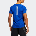 Men's adidas Solid Color Logo Sports Round Neck Short Sleeve Royal Blue T-Shirt GC8345