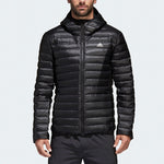 adidas MENS Casual Sports Hooded Down Jacket Black BQ7782