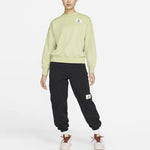(WMNS) Air Jordan Logoo Loose Knit Round Neck Hoodie 'Olive Green Grey' DM5190-371