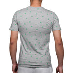 Men's Nike Round Neck Smiling Face Full Print Printing Logo Athleisure Casual Sports Short Sleeve Gray T-Shirt 911965-063