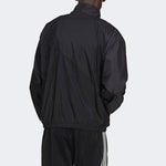 Men's adidas originals Solid Color Printing Long Sleeves Stand Collar Sports Black Jacket HE2952