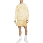 Nike SportswearFrench Terry Solid Color Logo Flowers Embroidered Casual Shorts Gold Color DM5017-777