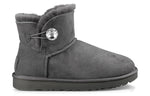 (WMNS) UGG Mini Bailey Button Bling Mid Tops Fleece Lined Gray 1016554-GREY