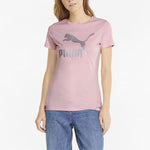 (WMNS) PUMA Classics Logo Tee Big Logo Printing Sports Short Sleeve Pink 536351-16