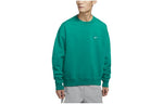 Men's Nike Lab Fleece Crew Solid Color Plush Stay Warm Sports Round Neck Pullover Green DA0318-340