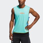 adidas Hrdn Tank Logo Gym Training Basketball Sports Vest Green GP9792