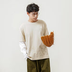 New Balance Contrasting Colors Sports Round Neck Pullover Apricot Color T-Shirt 5DC16063-BEI