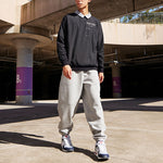 Men's Nike Solid Color French Terry Breathable Round Neck Pullover Long Sleeves Black DD5938-010