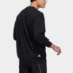 Men's adidas St Logo Sweat Logo Printing Sports Round Neck Pullover Black H39359