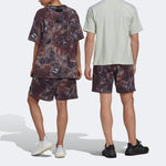Men's adidas x Parley Crossover Loose Paint Splash Effect Printing Sports Shorts Khaki Brown HK4513