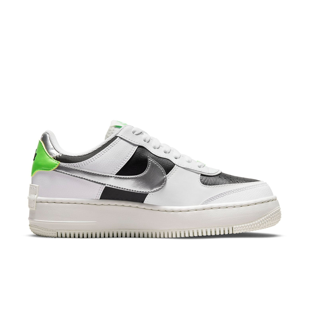 (WMNS) Nike Air Force 1 Shadow 'White Black Metallic Silver' DN8006-100