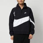 Men's Nike Half Zipper Big Swoosh Jacket Us Edition Black AJ1404-010
