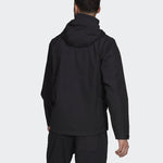 adidas Solid Color Brand Logo Printing hooded Long Sleeves Jacket Black GI7296