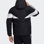 adidas neo M Cb Down Puff Colorblock Stripe Sports hooded With Down Feather Jacket Black H45243