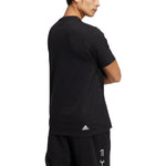 Men's adidas Stripe Printing Sports Short Sleeve Black T-Shirt HM5150