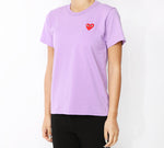 (WMNS) COMME des GARCONS PLAY Heart Logo Tee 'Purple Pink' AZ-T211-051-4