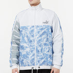 PUMA Mountain Aop Windbreaker Woven Sports Logo Jacket White 534542-99
