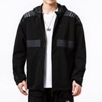 adidas Athleisure Casual Sports hooded Training Knit Jacket Black H40235