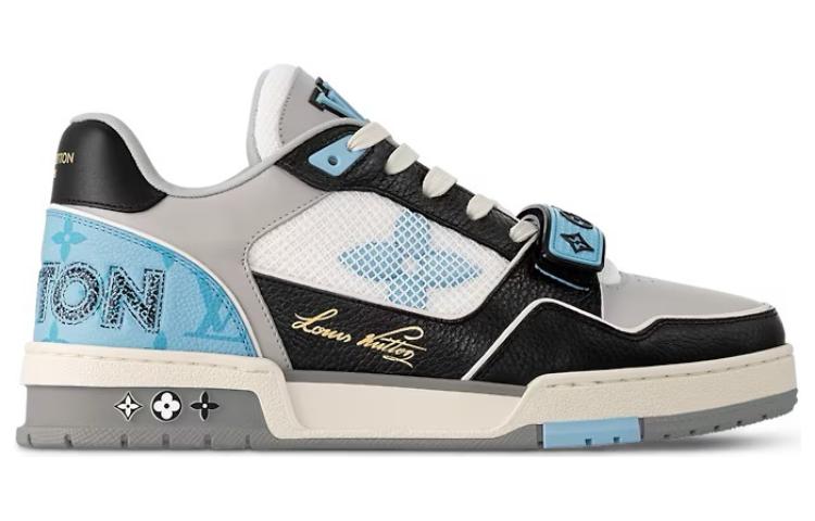 LOUIS VUITTON LV Trainer Sneakers 'Blue Monogram Black Grey' 1AC50W