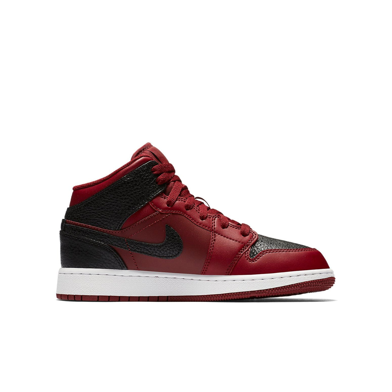 (GS) Air Jordan 1 Retro Mid 'Team Red Black' 554725-601