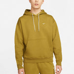 Men's Nike Small Logo Embroidered Solid Color Pullover Long Sleeves Hooded Sports Yellow CV0552-318
