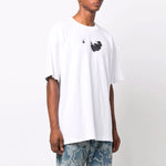Men's Off-White FW21 Round Neck Arrow Pattern Printing Short Sleeve Loose Fit White T-Shirt OMAA038F21JER0080110